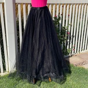 Black Tulle Poly A-Line Skirt Size S